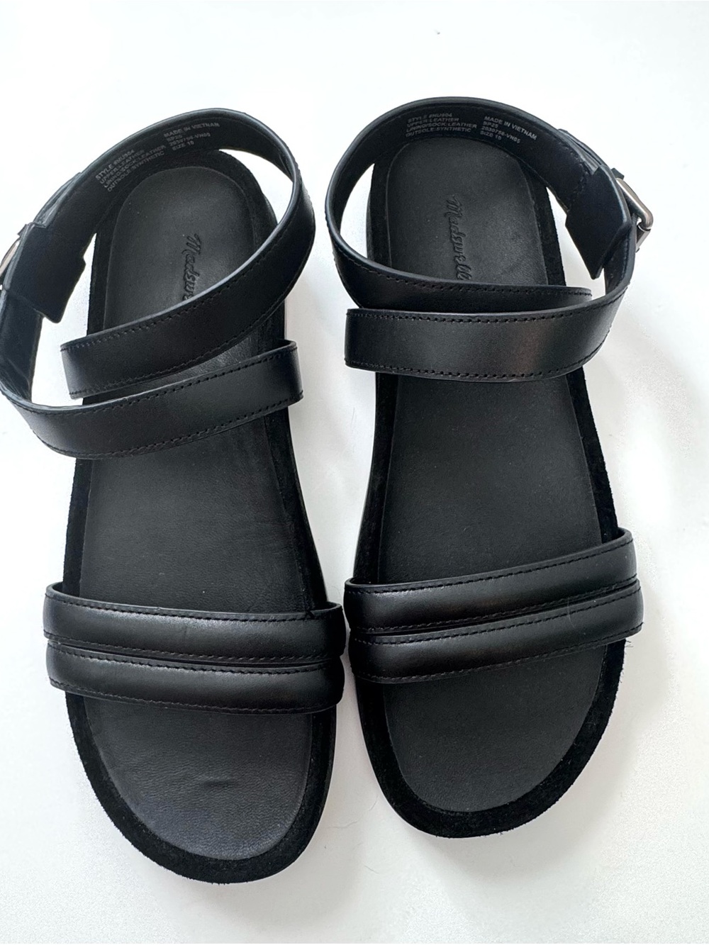 NWOT Madewell The Caro Ankle-Wrap Sandals Leather Black Size 10